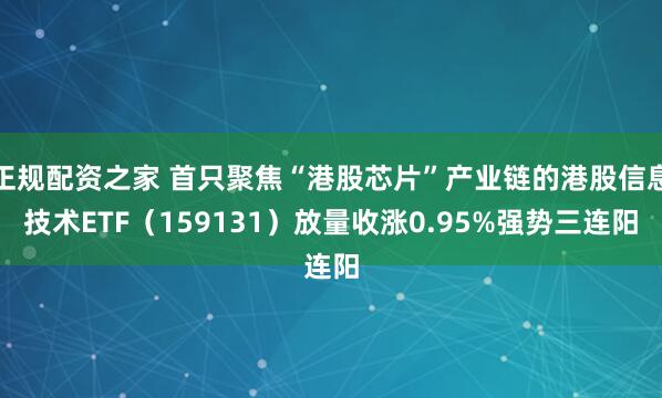 正规配资之家 首只聚焦“港股芯片”产业链的港股信息技术ETF(159131)放量收涨0.95%强势三连阳
